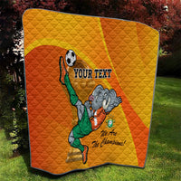 Custom Ivory Coast Football Quilt 2024 Mascot With Champions Trophy - Wonder Print Shop