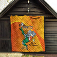 Custom Ivory Coast Football Quilt 2024 Mascot With Champions Trophy - Wonder Print Shop