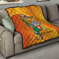 Custom Ivory Coast Football Quilt 2024 Mascot With Champions Trophy - Wonder Print Shop