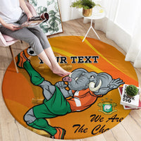 Custom Ivory Coast Football Round Carpet 2024 Mascot With Champions Trophy