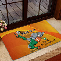 Custom Ivory Coast Football Rubber Doormat 2024 Mascot With Champions Trophy - Wonder Print Shop