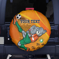 Custom Ivory Coast Football Spare Tire Cover 2024 Mascot With Champions Trophy - Wonder Print Shop