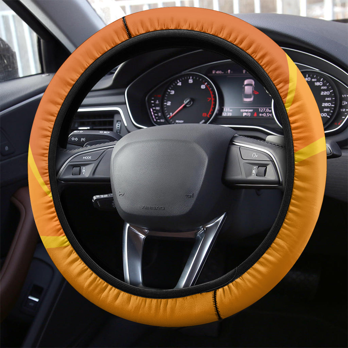 Ivory Coast Football Steering Wheel Cover 2024 Mascot With Champions Trophy - Wonder Print Shop