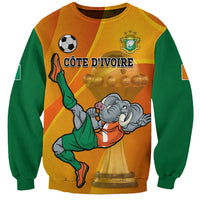 Custom Ivory Coast Football Sweatshirt 2024 Mascot With Champions Trophy - Wonder Print Shop