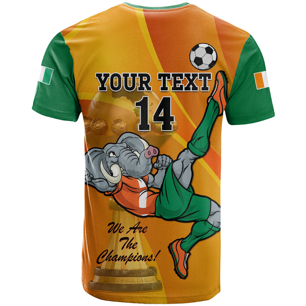 Custom Ivory Coast Football T Shirt 2024 Mascot With Champions Trophy - Wonder Print Shop