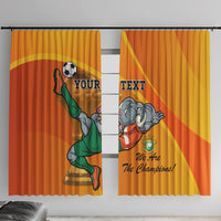 Custom Ivory Coast Football Window Curtain 2024 Mascot With Champions Trophy - Wonder Print Shop