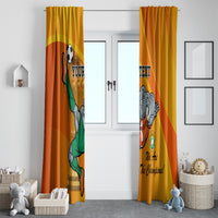 Custom Ivory Coast Football Window Curtain 2024 Mascot With Champions Trophy - Wonder Print Shop