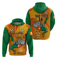 Custom Ivory Coast Football Zip Hoodie 2024 Mascot With Champions Trophy - Wonder Print Shop
