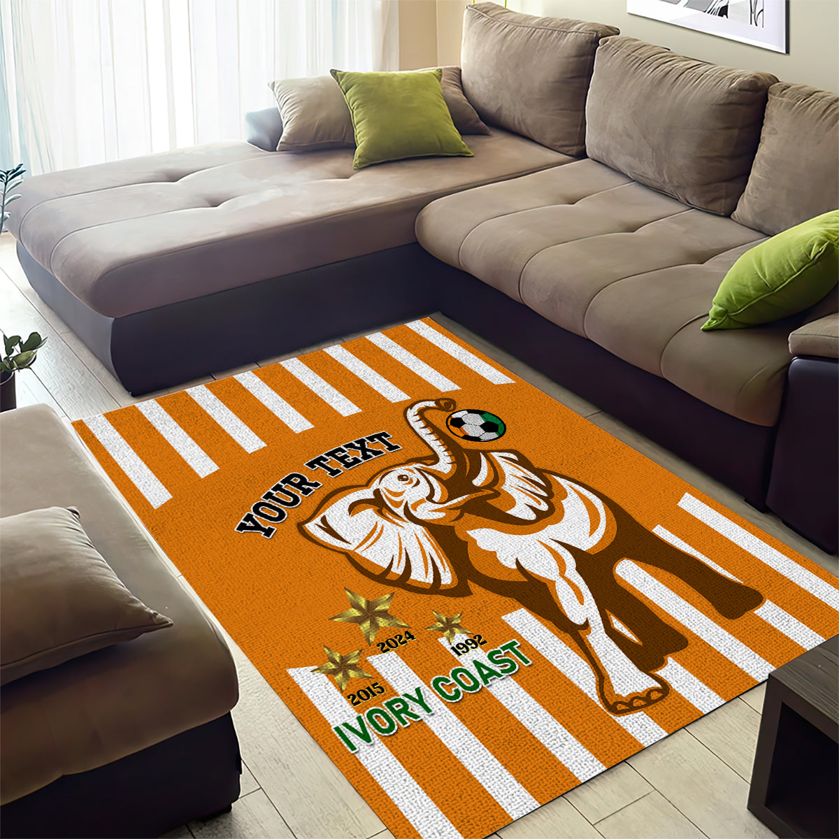 Custom Ivory Coast Football Area Rug Les Elephants 3rd Champions Proud - Wonder Print Shop