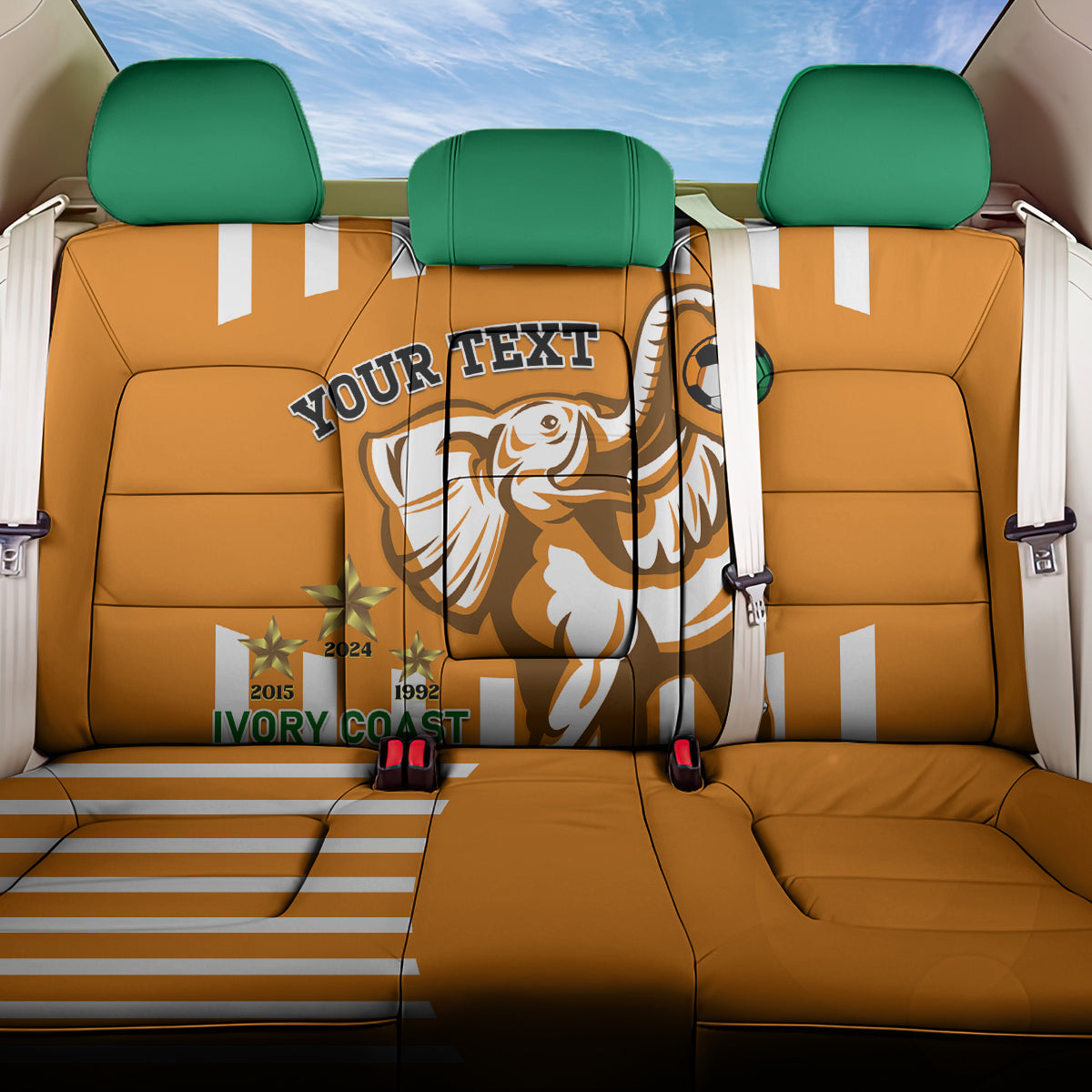 Custom Ivory Coast Football Back Car Seat Cover Les Elephants 3rd Champions Proud - Wonder Print Shop