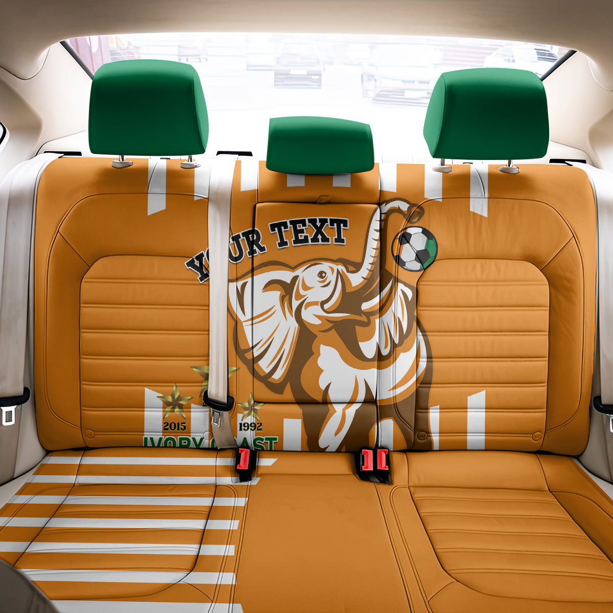 Custom Ivory Coast Football Back Car Seat Cover Les Elephants 3rd Champions Proud - Wonder Print Shop