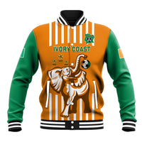 Custom Ivory Coast Football Baseball Jacket Les Elephants 3rd Champions Proud - Wonder Print Shop