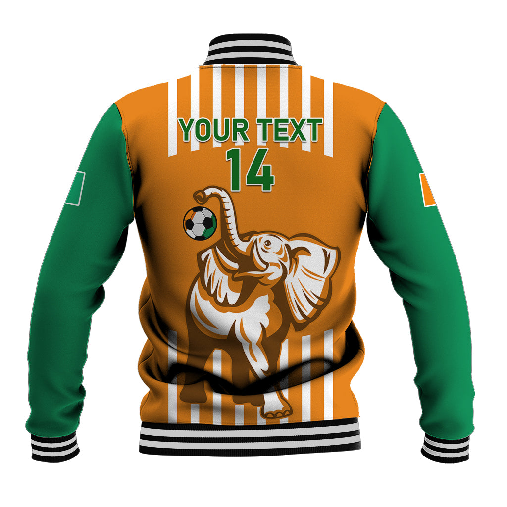 Custom Ivory Coast Football Baseball Jacket Les Elephants 3rd Champions Proud - Wonder Print Shop