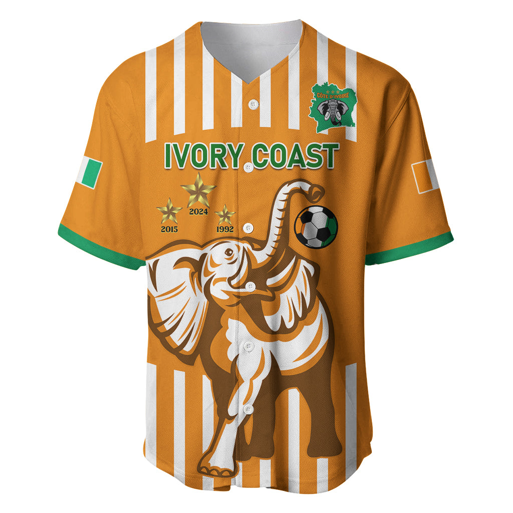 Custom Ivory Coast Football Baseball Jersey Les Elephants 3rd Champions Proud - Wonder Print Shop
