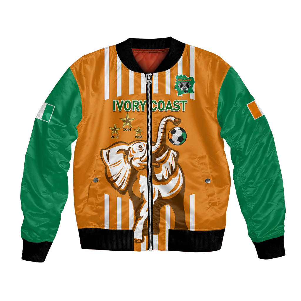 Custom Ivory Coast Football Bomber Jacket Les Elephants 3rd Champions Proud - Wonder Print Shop