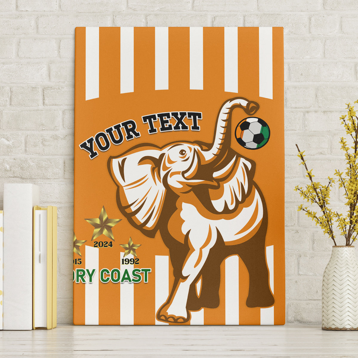 Custom Ivory Coast Football Canvas Wall Art Les Elephants 3rd Champions Proud - Wonder Print Shop