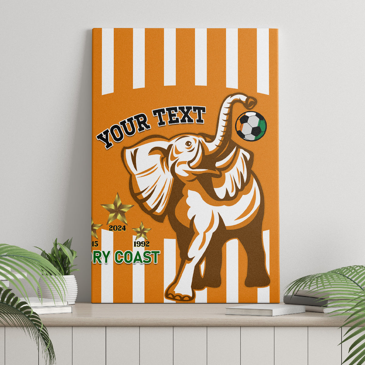 Custom Ivory Coast Football Canvas Wall Art Les Elephants 3rd Champions Proud - Wonder Print Shop