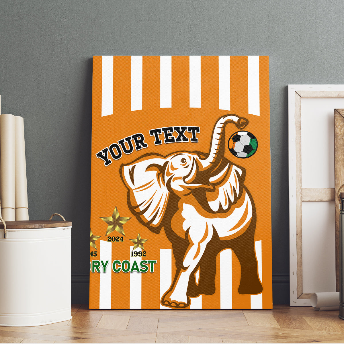 Custom Ivory Coast Football Canvas Wall Art Les Elephants 3rd Champions Proud - Wonder Print Shop