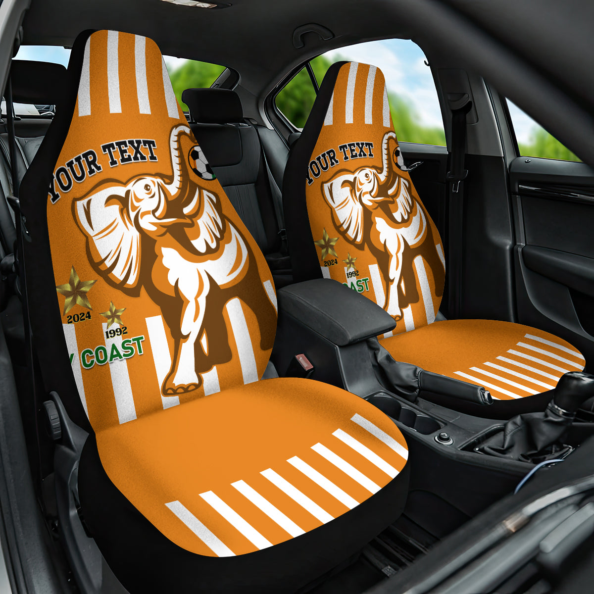 Custom Ivory Coast Football Car Seat Cover Les Elephants 3rd Champions Proud