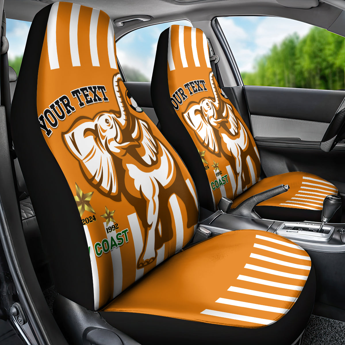 Custom Ivory Coast Football Car Seat Cover Les Elephants 3rd Champions Proud - Wonder Print Shop