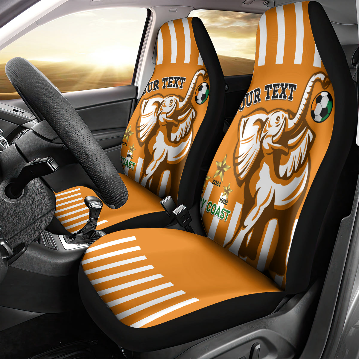 Custom Ivory Coast Football Car Seat Cover Les Elephants 3rd Champions Proud - Wonder Print Shop