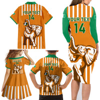Custom Ivory Coast Football Family Matching Long Sleeve Bodycon Dress and Hawaiian Shirt Les Elephants 3rd Champions Proud - Wonder Print Shop