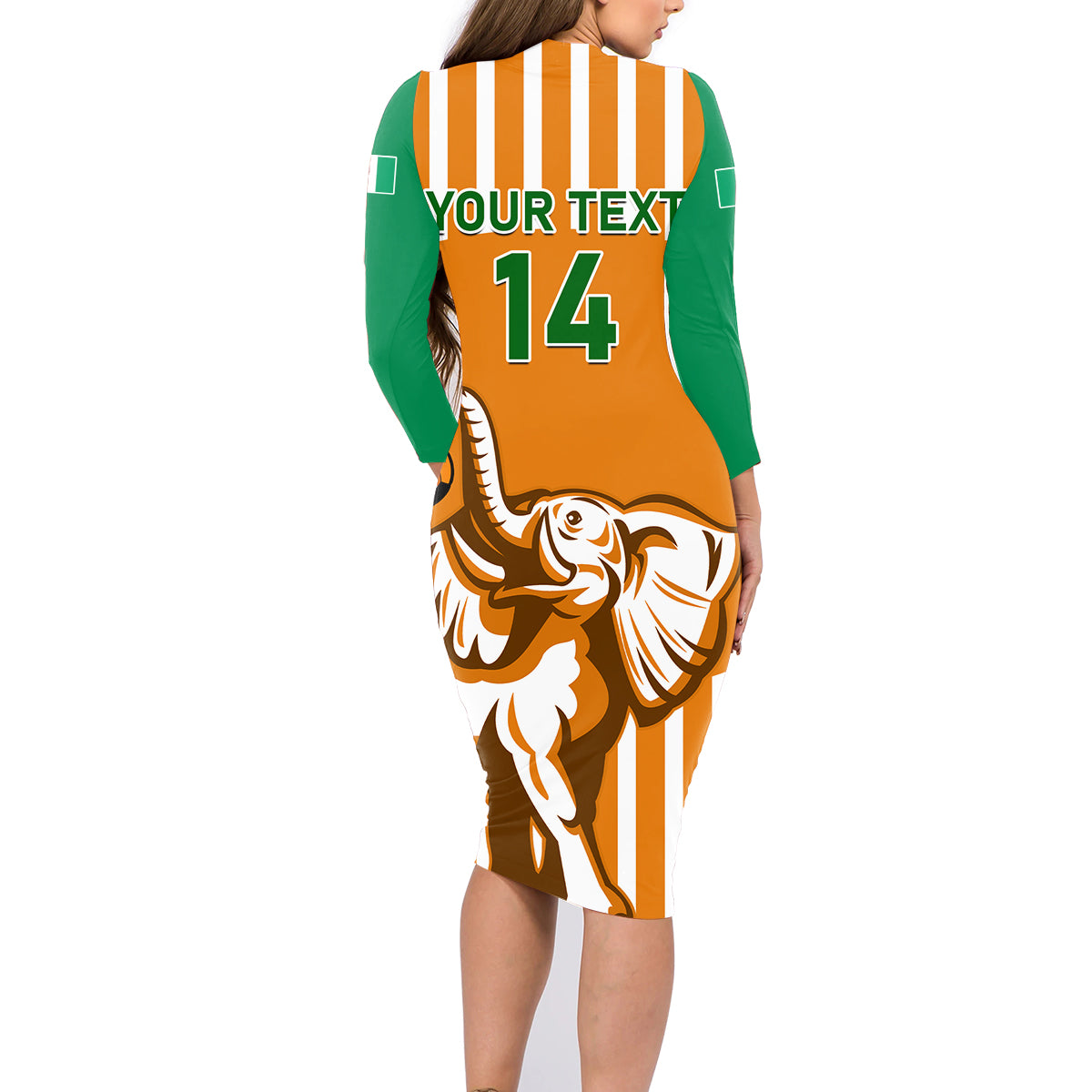 Custom Ivory Coast Football Family Matching Long Sleeve Bodycon Dress and Hawaiian Shirt Les Elephants 3rd Champions Proud - Wonder Print Shop