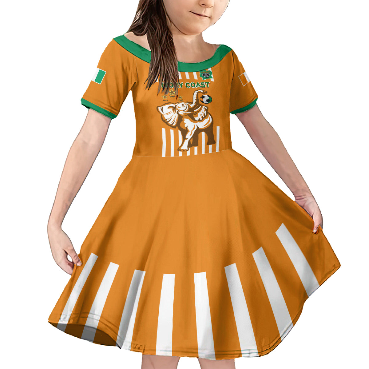 Custom Ivory Coast Football Family Matching Mermaid Dress and Hawaiian Shirt Les Elephants 3rd Champions Proud - Wonder Print Shop