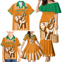 Custom Ivory Coast Football Family Matching Mermaid Dress and Hawaiian Shirt Les Elephants 3rd Champions Proud - Wonder Print Shop