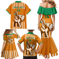 Custom Ivory Coast Football Family Matching Mermaid Dress and Hawaiian Shirt Les Elephants 3rd Champions Proud - Wonder Print Shop