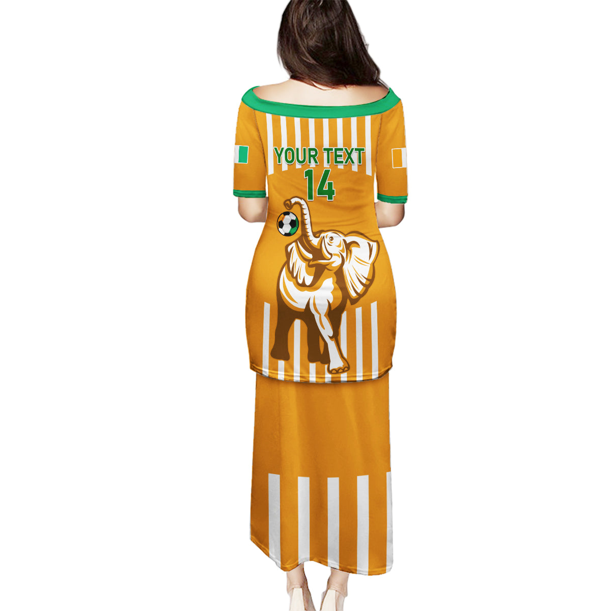 Custom Ivory Coast Football Family Matching Puletasi and Hawaiian Shirt Les Elephants 3rd Champions Proud - Wonder Print Shop