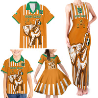 Custom Ivory Coast Football Family Matching Tank Maxi Dress and Hawaiian Shirt Les Elephants 3rd Champions Proud - Wonder Print Shop