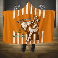 Custom Ivory Coast Football Hooded Blanket Les Elephants 3rd Champions Proud