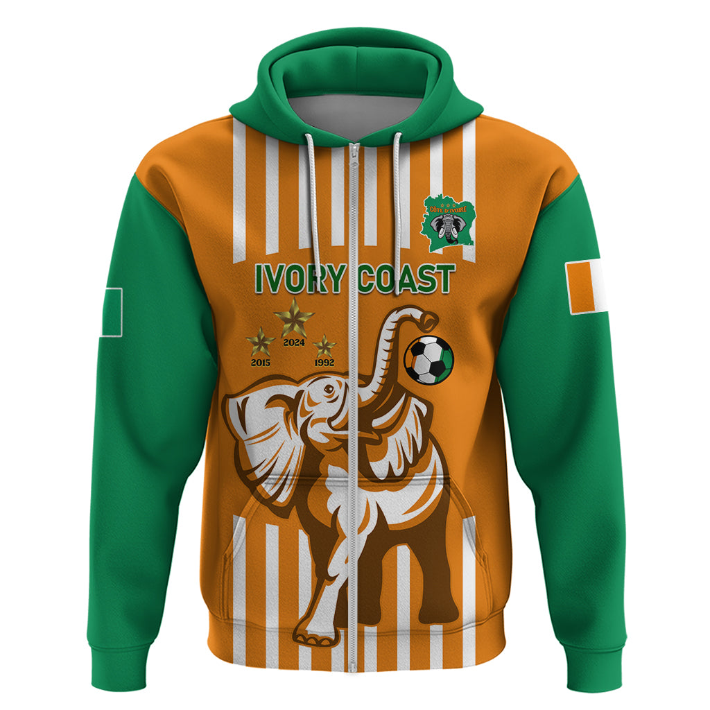 Custom Ivory Coast Football Hoodie Les Elephants 3rd Champions Proud - Wonder Print Shop
