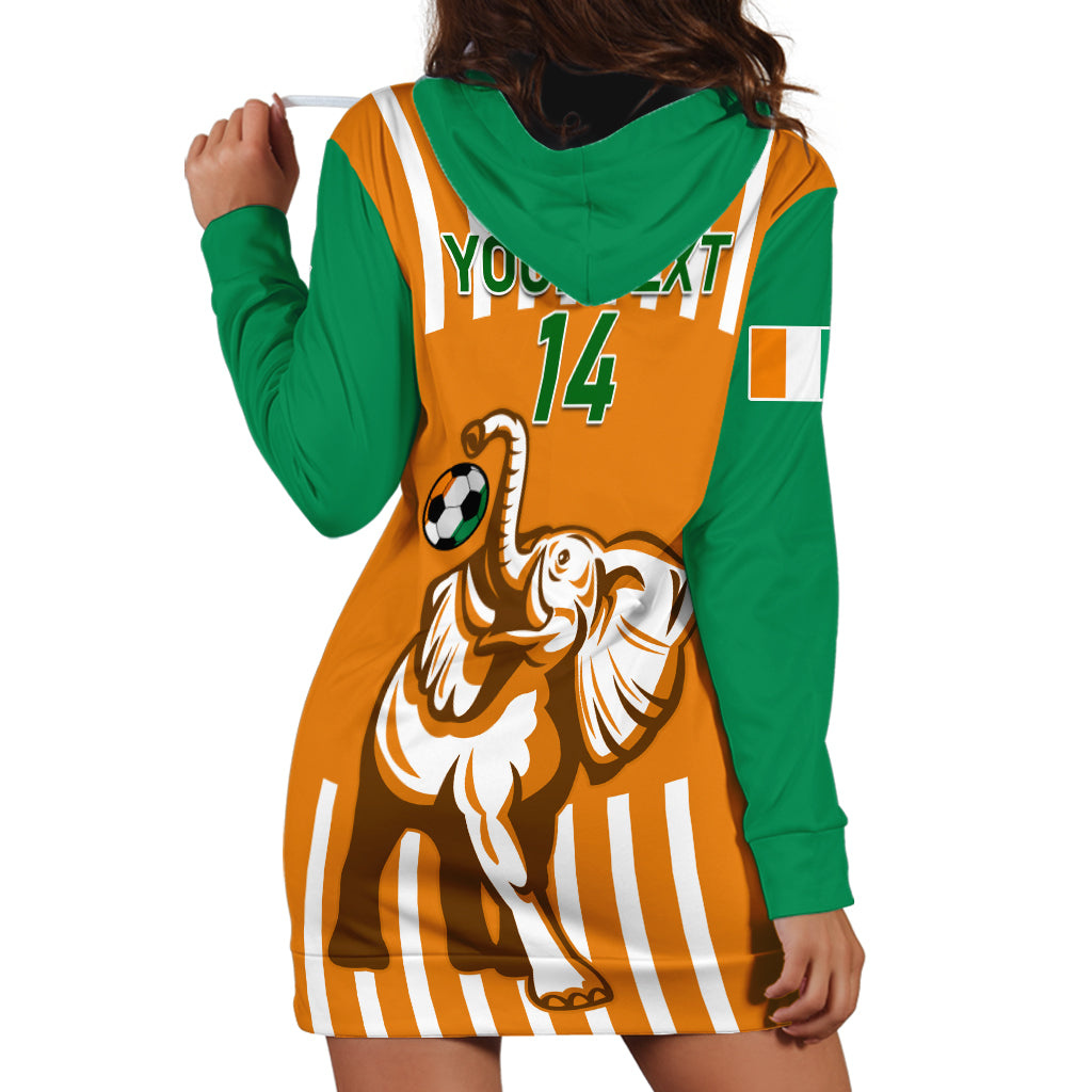 Custom Ivory Coast Football Hoodie Dress Les Elephants 3rd Champions Proud - Wonder Print Shop