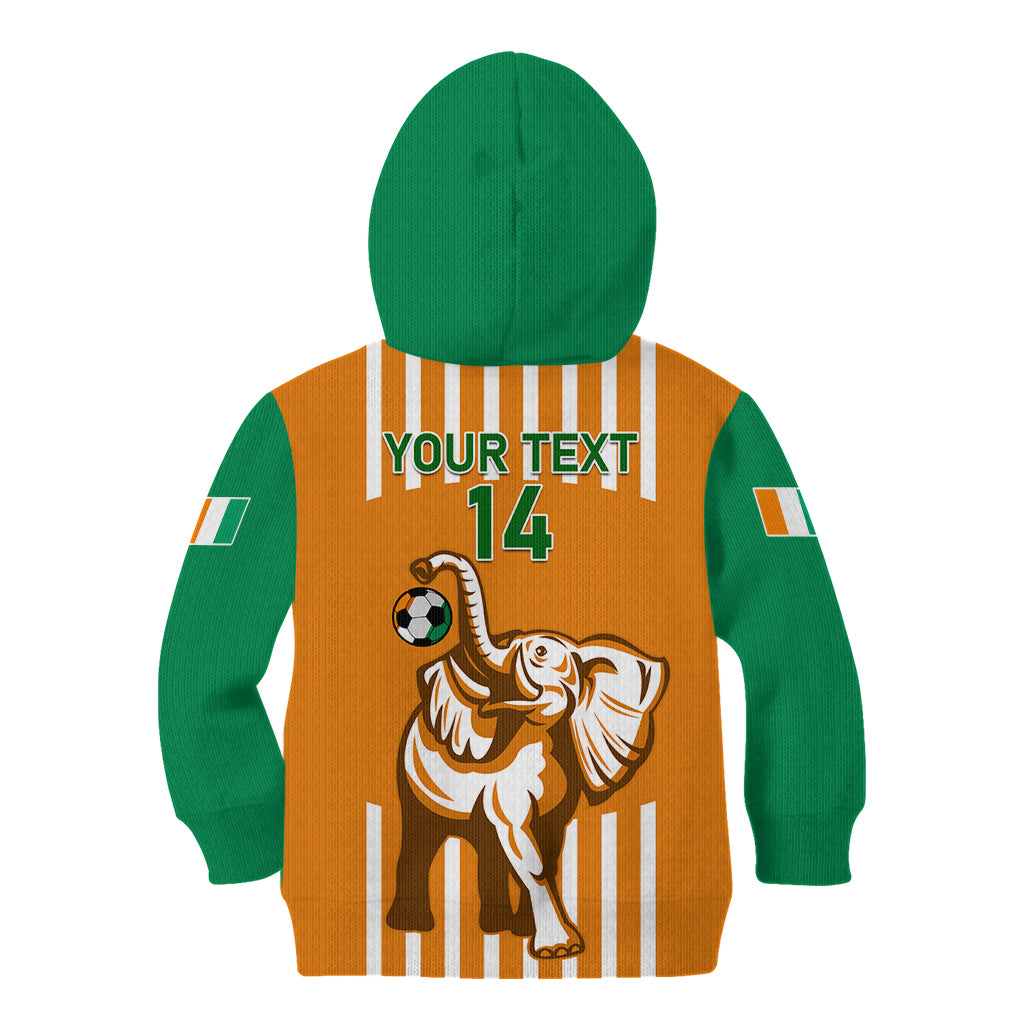 Custom Ivory Coast Football Kid Hoodie Les Elephants 3rd Champions Proud - Wonder Print Shop