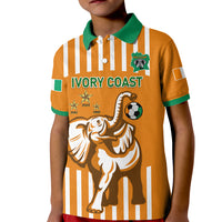 Custom Ivory Coast Football Kid Polo Shirt Les Elephants 3rd Champions Proud - Wonder Print Shop