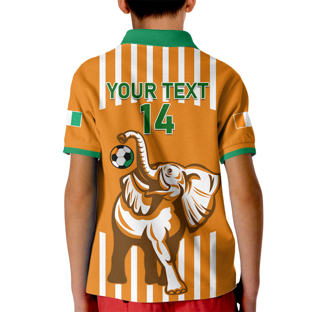 Custom Ivory Coast Football Kid Polo Shirt Les Elephants 3rd Champions Proud - Wonder Print Shop