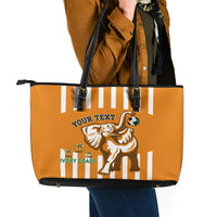 Custom Ivory Coast Football Leather Tote Bag Les Elephants 3rd Champions Proud - Wonder Print Shop