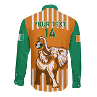 Custom Ivory Coast Football Long Sleeve Button Shirt Les Elephants 3rd Champions Proud - Wonder Print Shop
