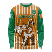 Custom Ivory Coast Football Long Sleeve Shirt Les Elephants 3rd Champions Proud - Wonder Print Shop