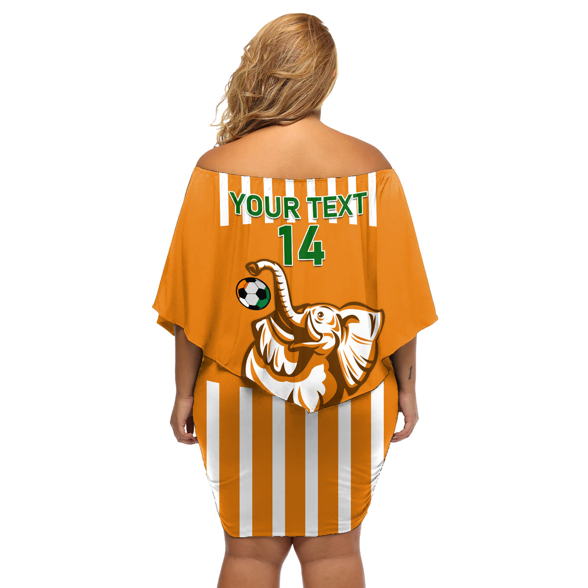 Custom Ivory Coast Football Off Shoulder Short Dress Les Elephants 3rd Champions Proud - Wonder Print Shop