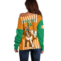 Custom Ivory Coast Football Off Shoulder Sweater Les Elephants 3rd Champions Proud - Wonder Print Shop