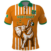 Custom Ivory Coast Football Polo Shirt Les Elephants 3rd Champions Proud - Wonder Print Shop