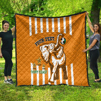 Custom Ivory Coast Football Quilt Les Elephants 3rd Champions Proud - Wonder Print Shop