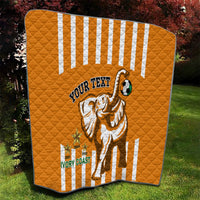 Custom Ivory Coast Football Quilt Les Elephants 3rd Champions Proud - Wonder Print Shop