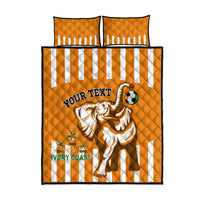 Custom Ivory Coast Football Quilt Bed Set Les Elephants 3rd Champions Proud - Wonder Print Shop