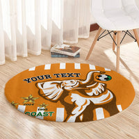 Custom Ivory Coast Football Round Carpet Les Elephants 3rd Champions Proud