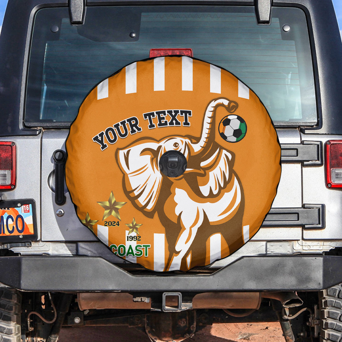 Custom Ivory Coast Football Spare Tire Cover Les Elephants 3rd Champions Proud - Wonder Print Shop
