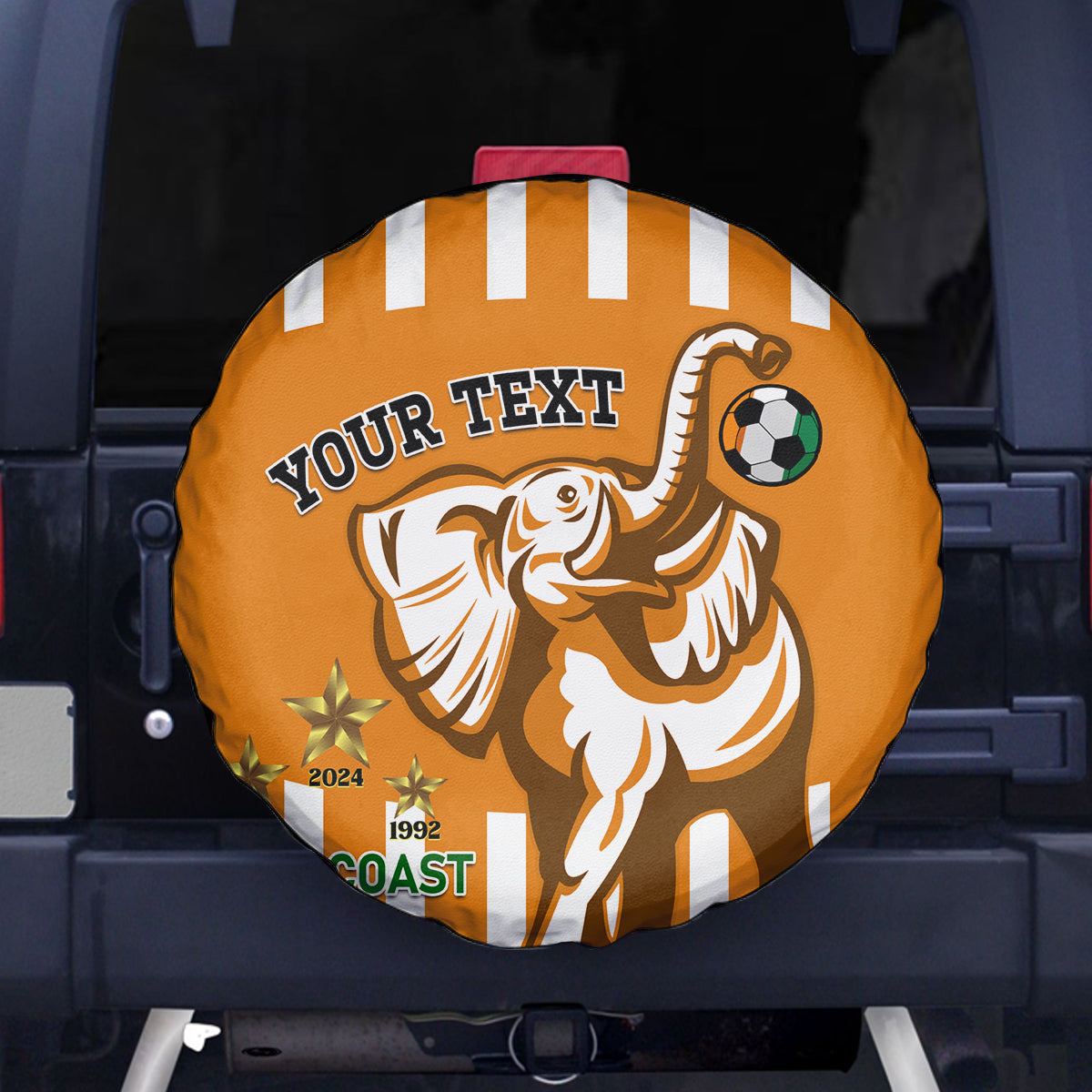 Custom Ivory Coast Football Spare Tire Cover Les Elephants 3rd Champions Proud - Wonder Print Shop